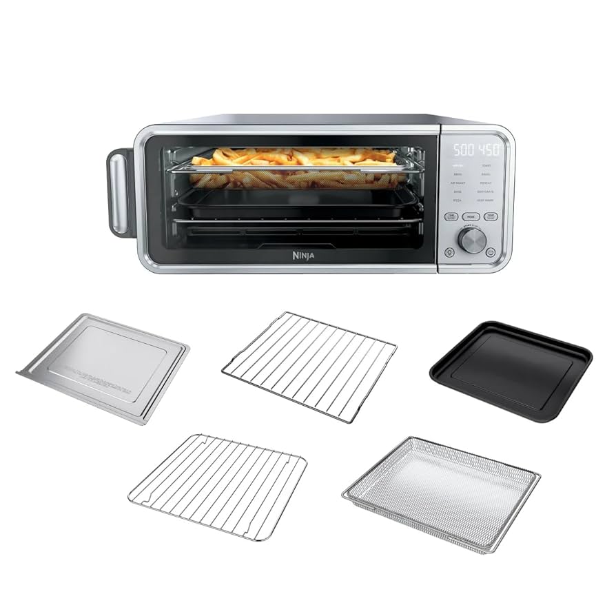 Ninja flip- horno tostador y freidora de aire 10 en , pantalla digital