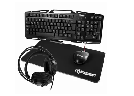 Gaming 4 En 1 Quasad Teclado Qgk-330U Mouse Qm-G10 Headset Gqx2 Mouse-Pad Qmpg-1 Rgb