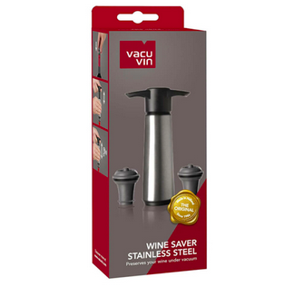 Bomba Al Vacio Vacu Vin Acero Inox. 2 Tapones Para Conservar Vino