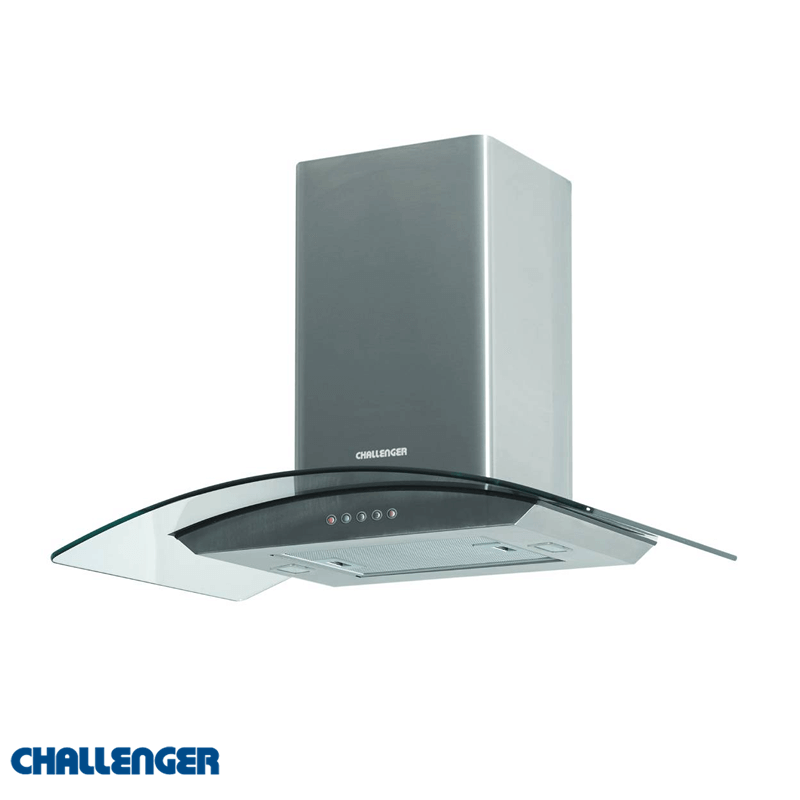 Campana De Isla 120V  Challenger Cx4880 Vidrio Curvo 80 Cm