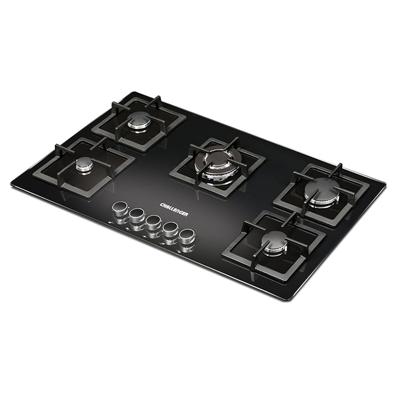 Cocina Encimera 5P A Gas Vidrio Templado Challenger