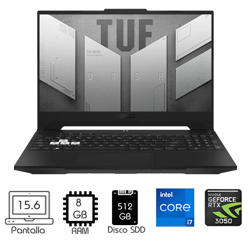 Laptop Asus Tuf Dash 15.6″ I7-11370H 8Gb 512Gb 3050Ti