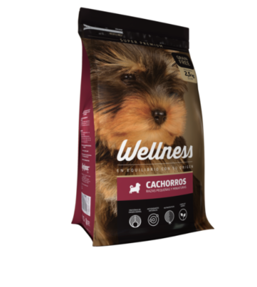 Alimento WELLNESS PARA PERRO CACHORRO RAZA PEQUEÑA Y MEDIANA 2.5kg