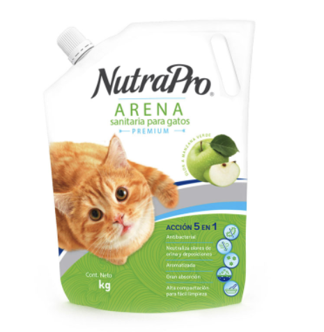 ARENA MANZANA VERDE PARA GATOS NUTRAPRO 4kg