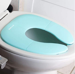 Asiento de baño plegable para viaje para niños - ventosas antideslizantes - color azul