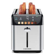 Tostadora chefman 4 rebanadas-850W-digital-6 sombras-3 funciones acero inox