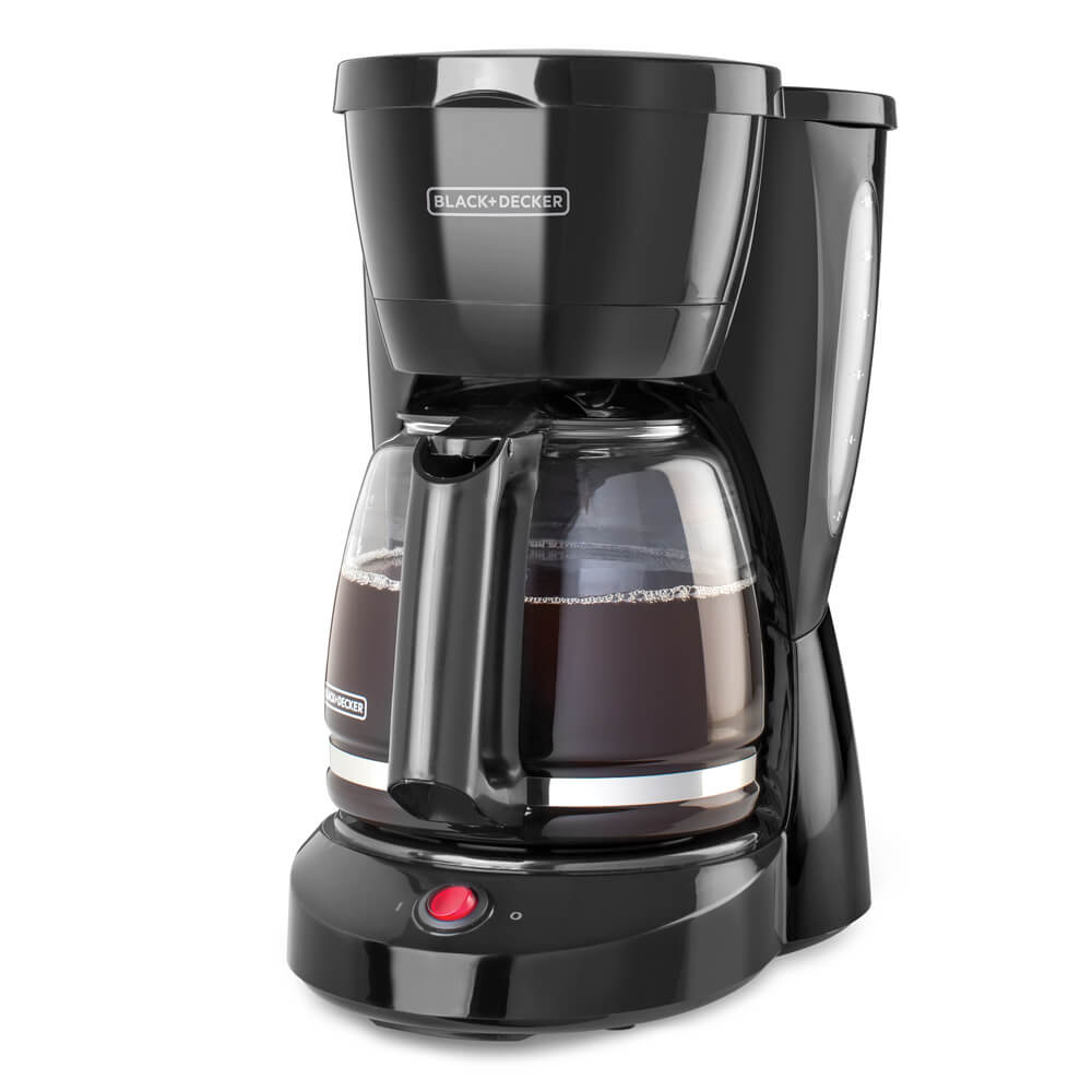 Cafetera black decker-12 tazas-boton encendidoy apagado- negra