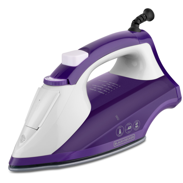 Plancha de ropa black decker ligth easy 1200W suela antiadherente trueglide smartsteam blanco-morado