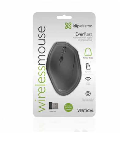 Mouse Klipx Kmw-390 Vertical Ergonomico Inhalambrico