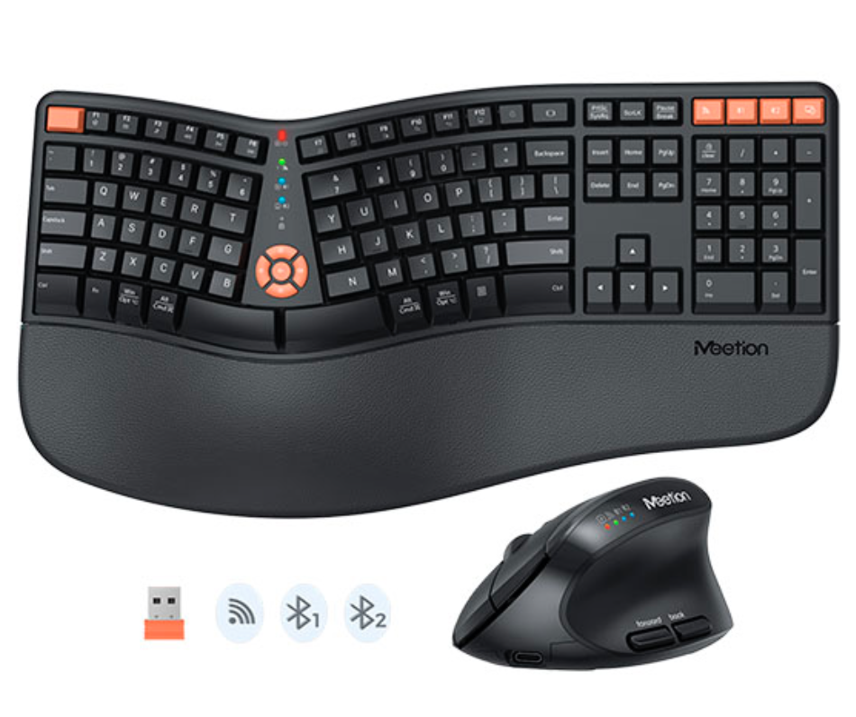 Combo teclado y mouse ergonomico meetion