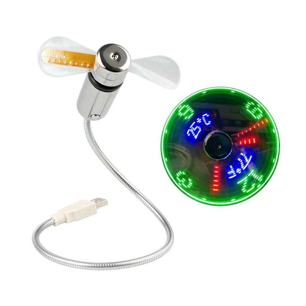 Ventilador portatil USB, muestra la hora