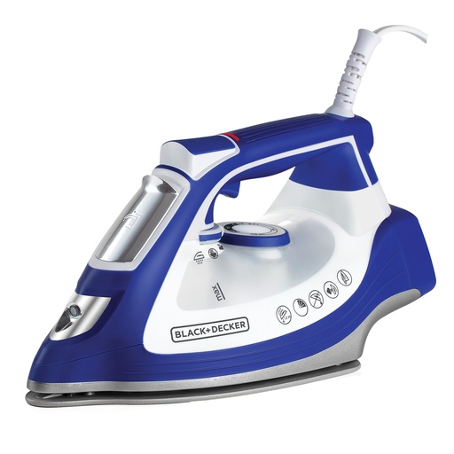 [Bd-Ir3001] Plancha De Ropa Black And Decker  1500W Impact Azul