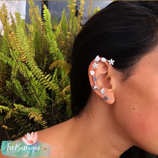 [mi_ferbarraganjoyas_20324] Ear Cuff De Hojas Y Flores