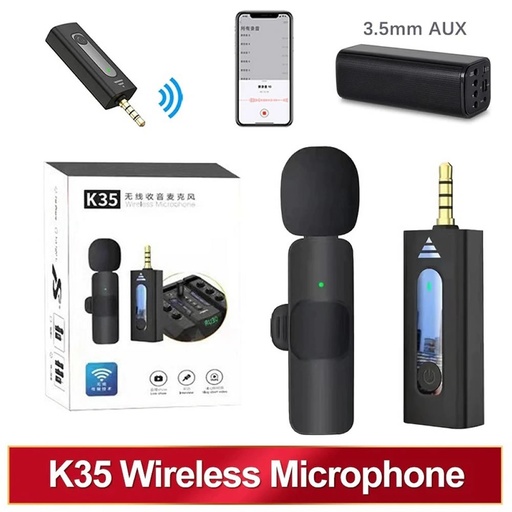 [gadget_0c4] Microfono Inalambrico Celular/Parlante/Amplificador 3.5Mm K35