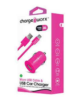 [CX3037PK] CARGADOR VEHICULAR USB, 1AMP, ROSADO, CHARGEWORX,CX2100PK