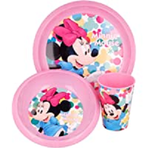 [933303] Vajilla De 3 Piezas De Minnie Mouse Para Niña