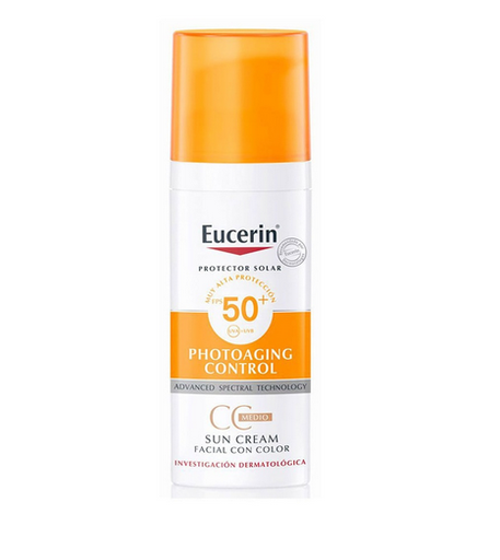 [glamo_51] Eucerin Sun CC Crema Facial SPF 50+ Tono Medio de 50 ml