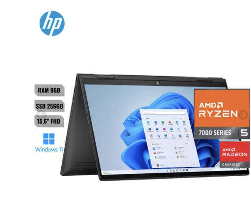 [008143] Laptop Hp Envy X360 15-fh0013 2-in-1 360° Amd Ryzen 5 7530u (7th) 256gb Ssd Ram 8gb 15.6″ (1920×1080)