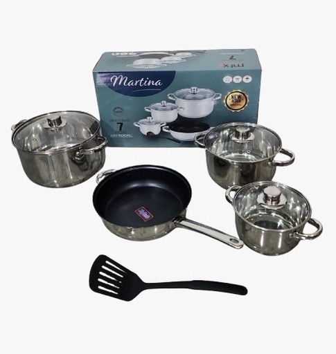 [K07G049] Juego De Ollas 7 Piezas Inducción Gas Eléctrica Mtx